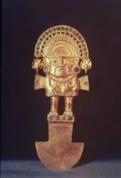 Tumi o cuchillo ceremonial en forma de Naylamp, Chimú